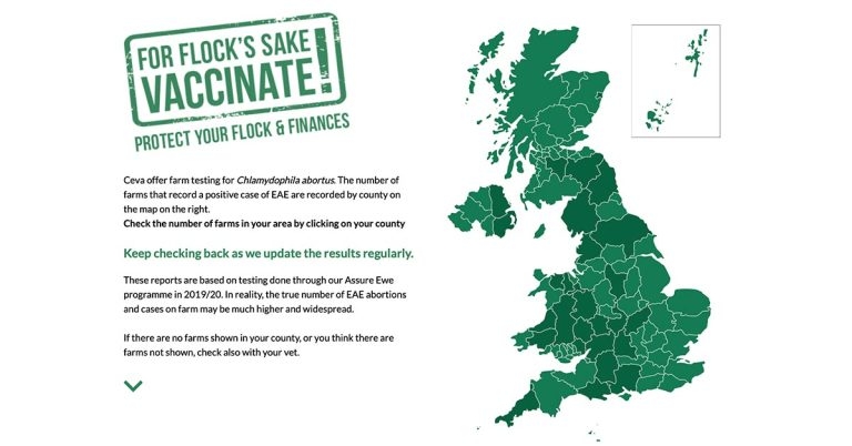 Interactive map charts ewe abortion risk