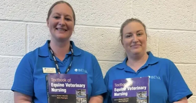 Two RVNs celebrate equine nursing textbook