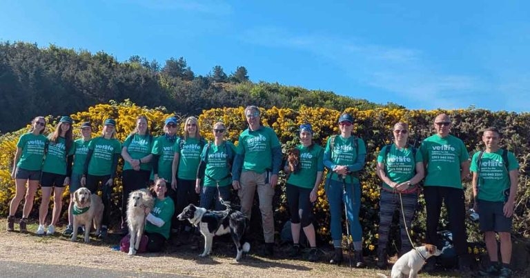 Hiking group hits £40k Vetlife mark after Northumberland trek
