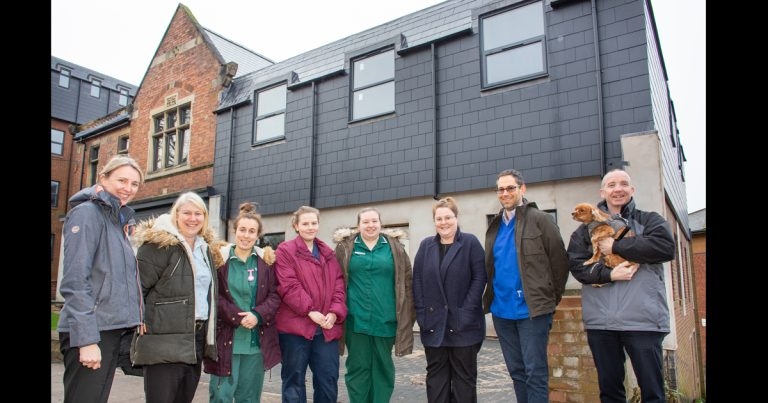 Construction landmark for new vet hospital