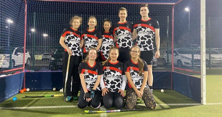 Vet school hockey team stands out from the herd with new cow print kits