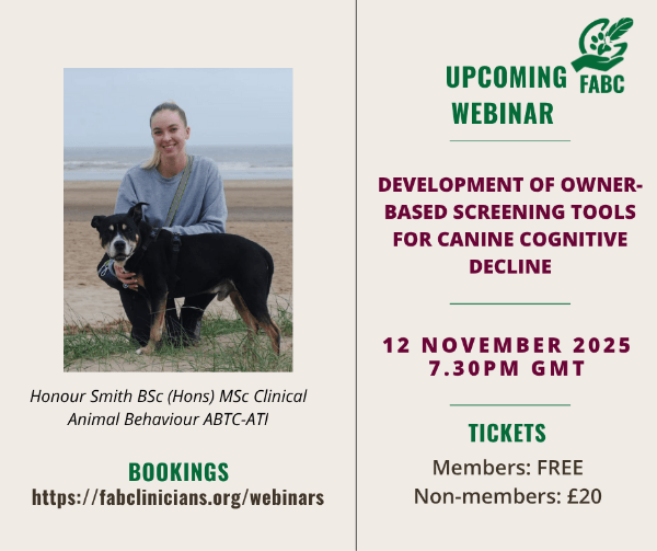 Canine cognitive decline diagnosis webinar